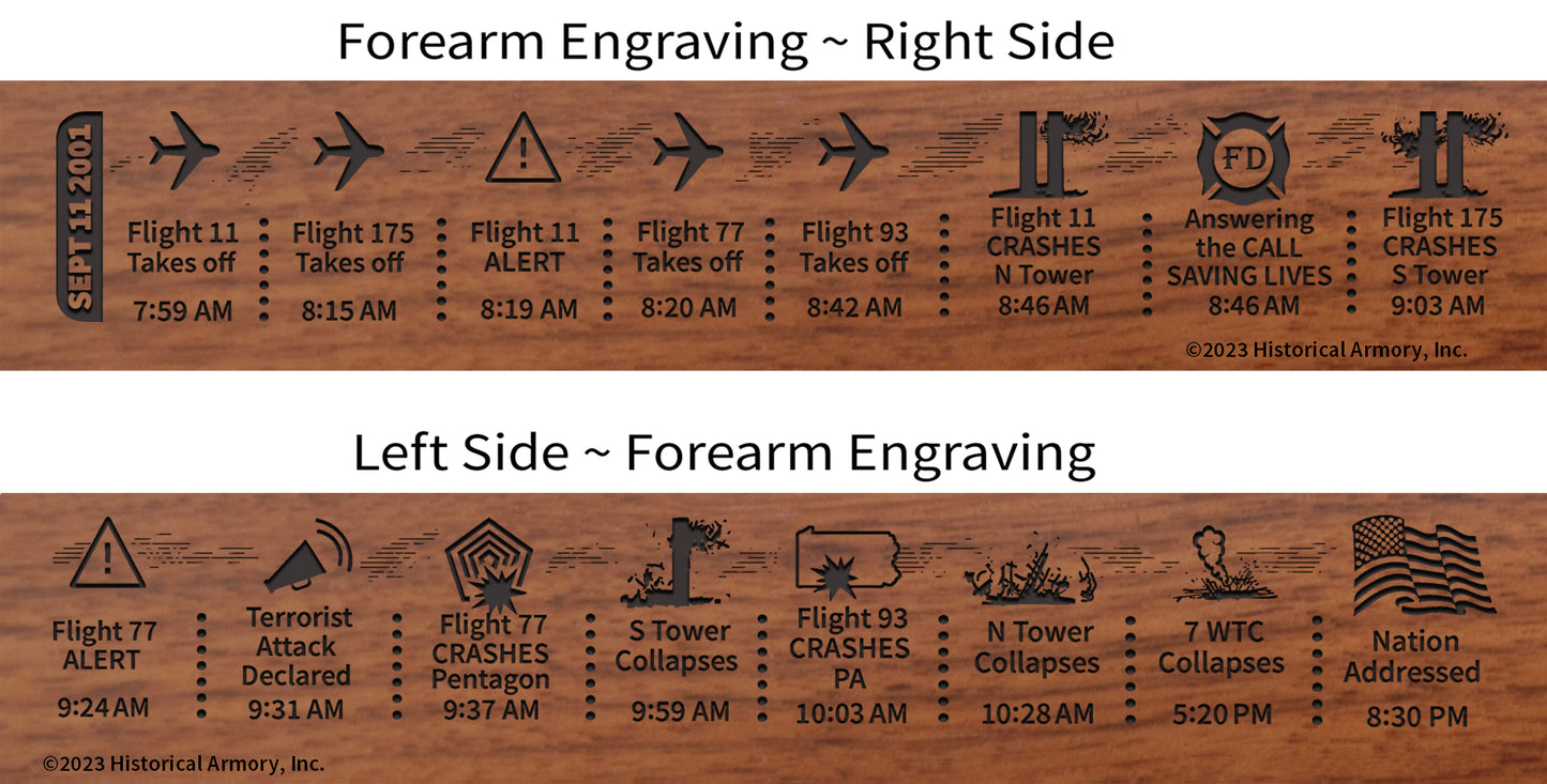 9-11 Henry Rifle Engraved Timeline