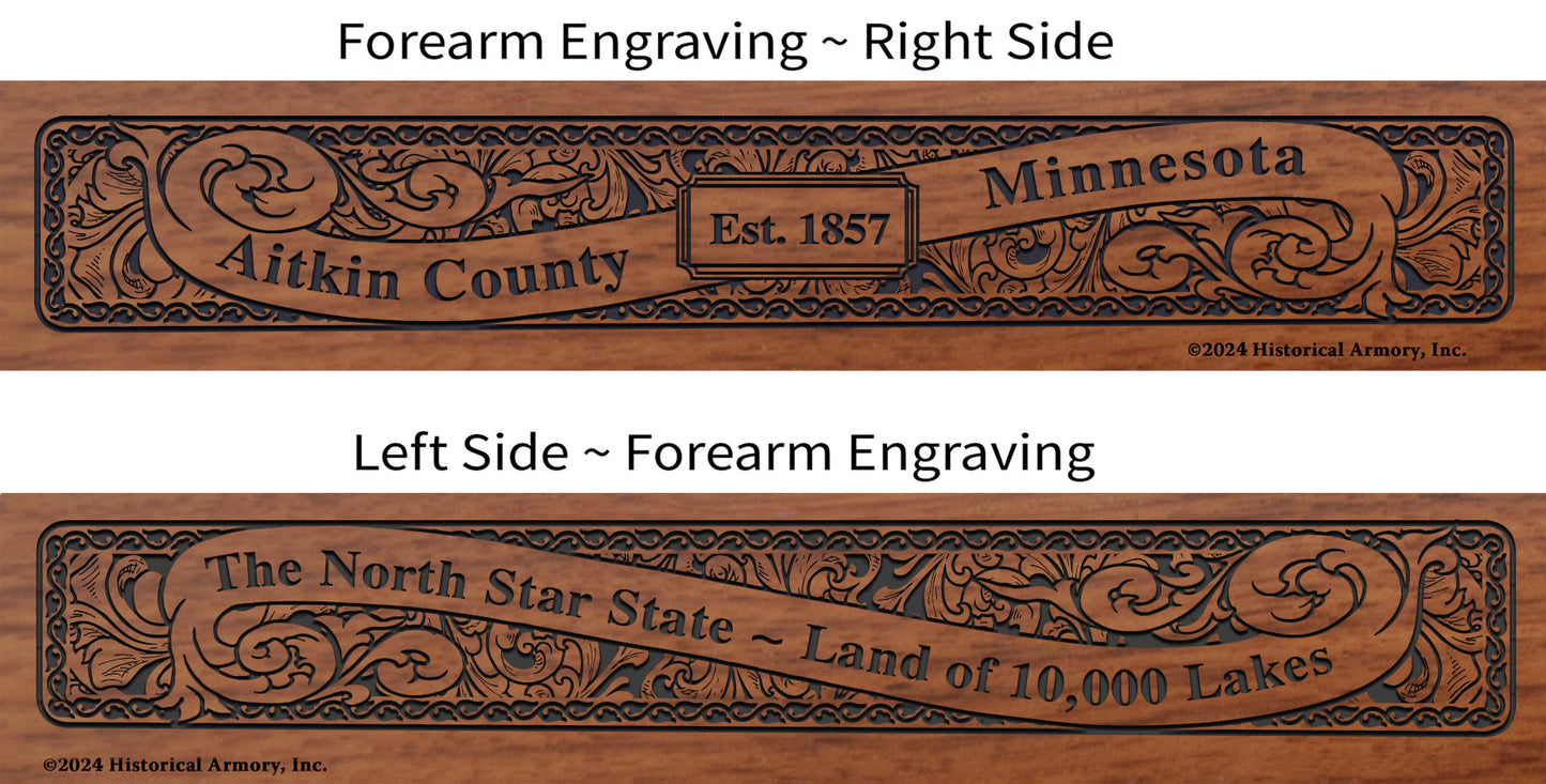 Aitkin County Minnesota Engraved Rifle Forearm