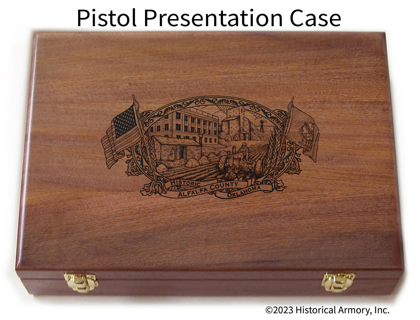 Alfalfa County Oklahoma Engraved .45 Auto Ruger 1911 Presentation Case