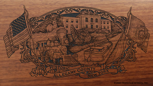 allegany county new york engraved rifle buttstock