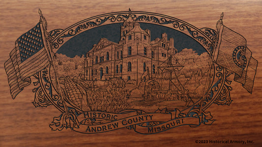 Andrew County Missouri Engraved Rifle Buttstock