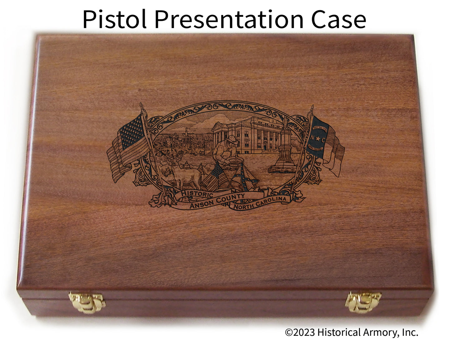 Anson County North Carolina Engraved .45 Auto Ruger 1911 Presentation Case