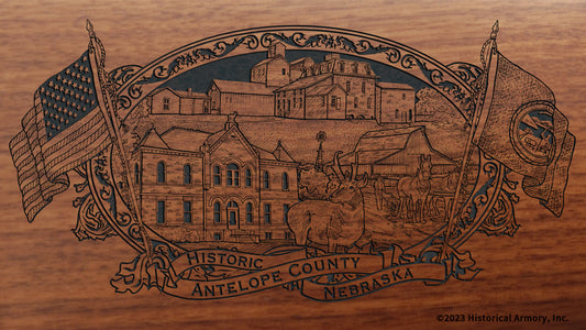 Antelope County Nebraska Engraved Rifle Buttstock