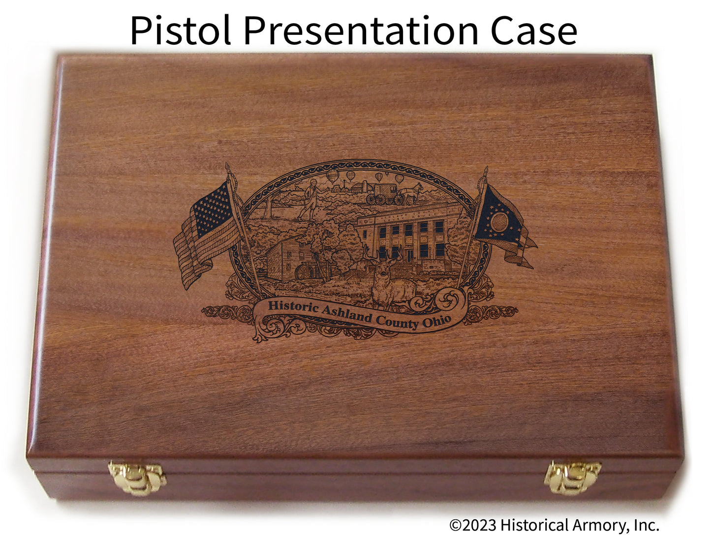 Ashland County Ohio Engraved .45 Auto Ruger 1911 Presentation Case