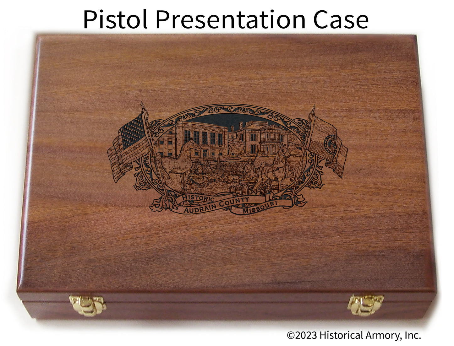 Audrain County Missouri Engraved .45 Auto Ruger 1911 Presentation Case