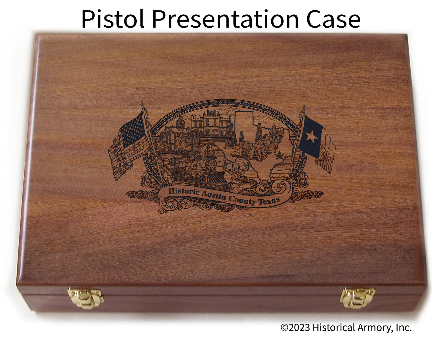 Austin County Texas Engraved .45 Auto Ruger 1911 Presentation Case