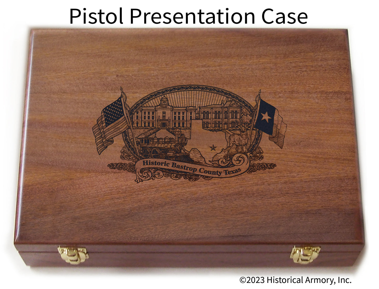 Bastrop County Texas Engraved .45 Auto Ruger 1911 Presentation Case