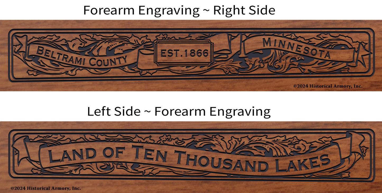 Beltrami County Minnesota Engraved Rifle Forearm