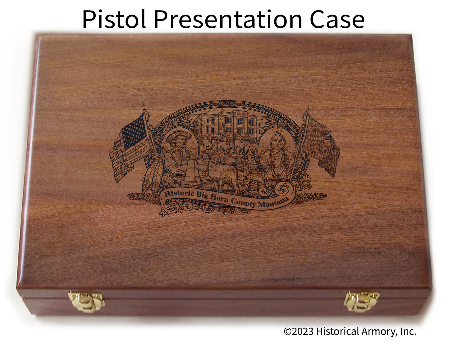 Big Horn County Montana Engraved .45 Auto Ruger 1911 Presentation Case