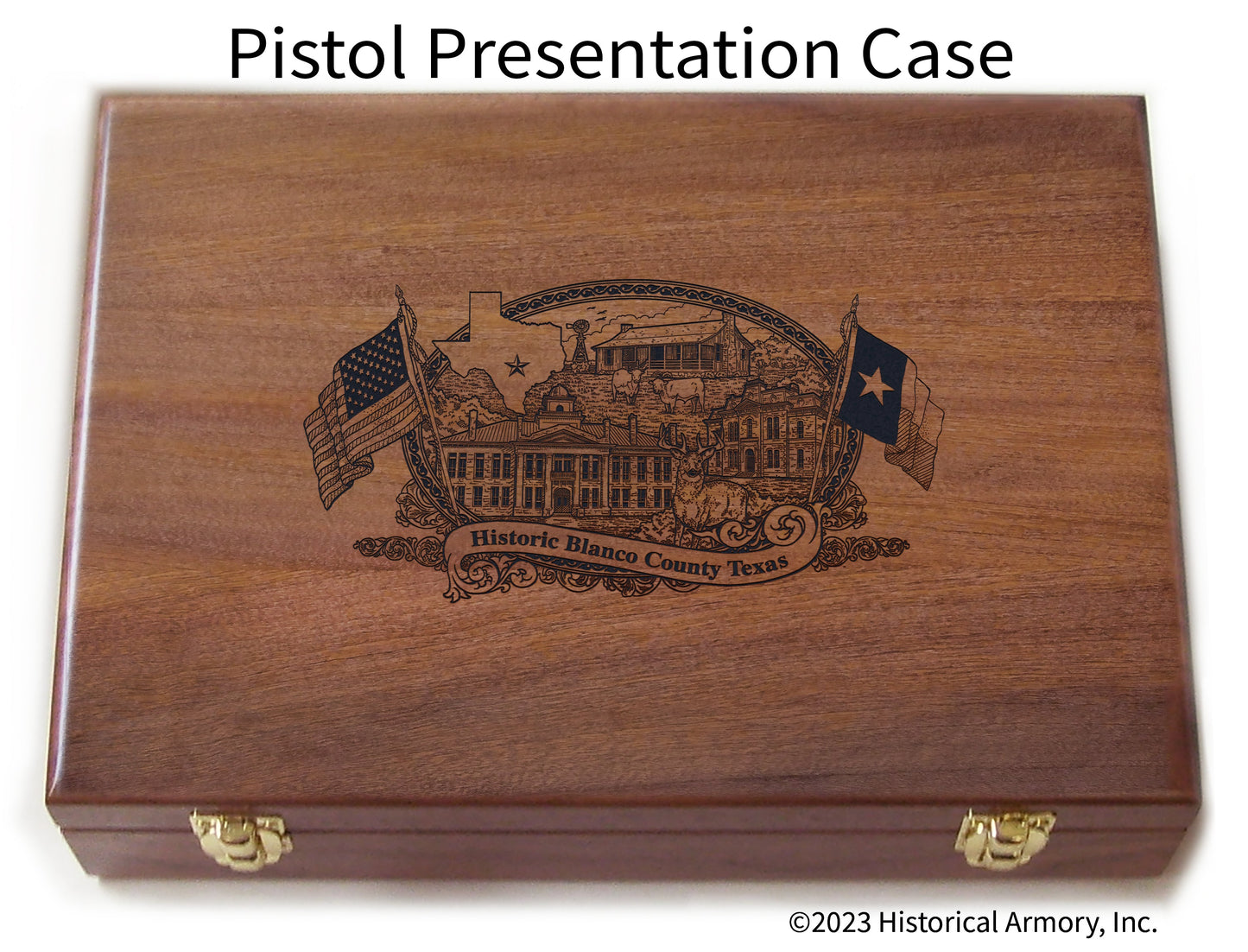 Blanco County Texas Engraved .45 Auto Ruger 1911 Presentation Case