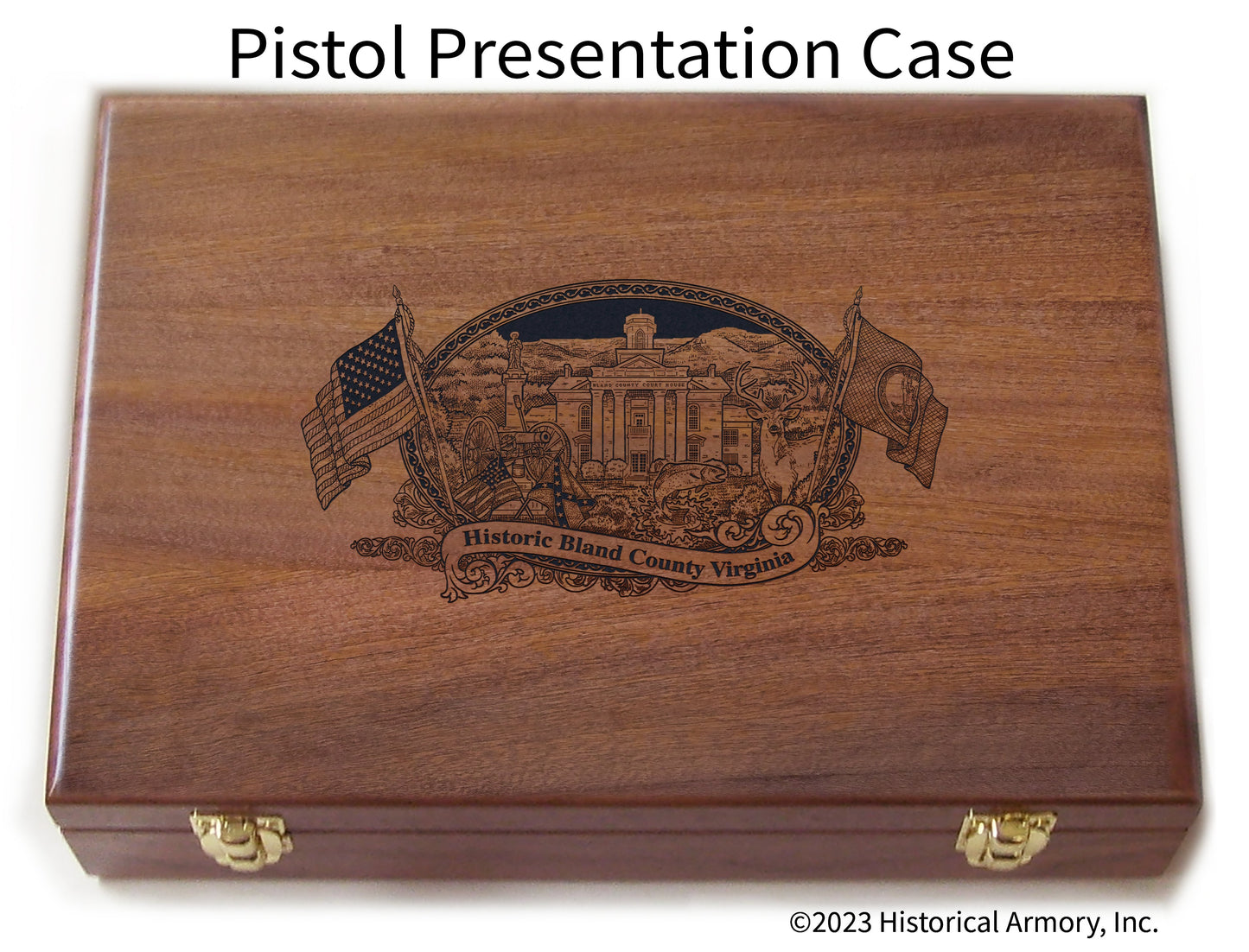 Bland County Virginia Engraved .45 Auto Ruger 1911 Presentation Case