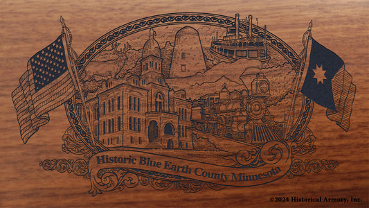 Blue Earth County Minnesota Engraved Rifle Buttstock