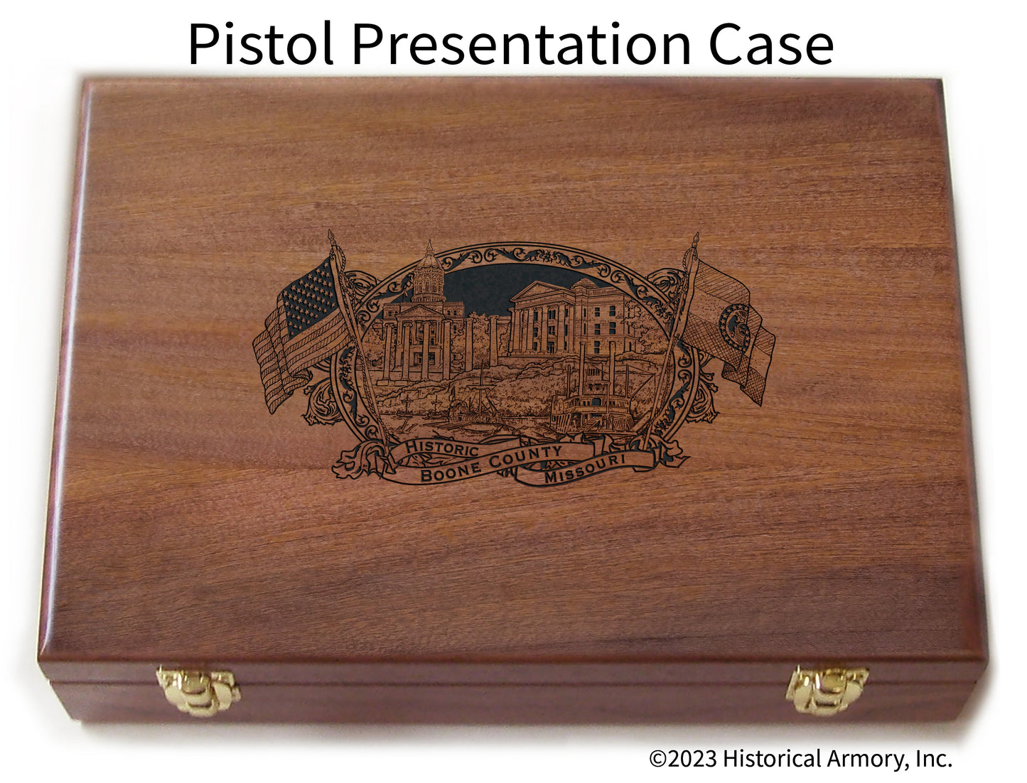 Boone County Missouri Engraved .45 Auto Ruger 1911 Presentation Case