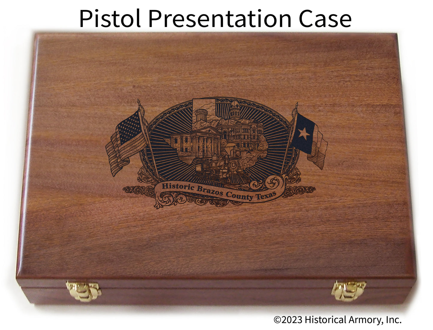 Brazos County Texas Engraved .45 Auto Ruger 1911 Presentation Case