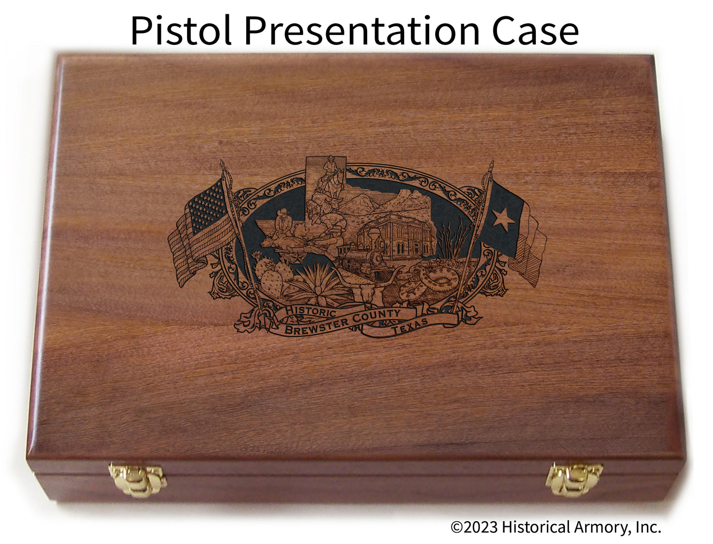 Brewster County Texas Engraved .45 Auto Ruger 1911 Presentation Case