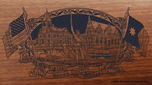 Brown County Minnesota Engraved Rifle Buttstock