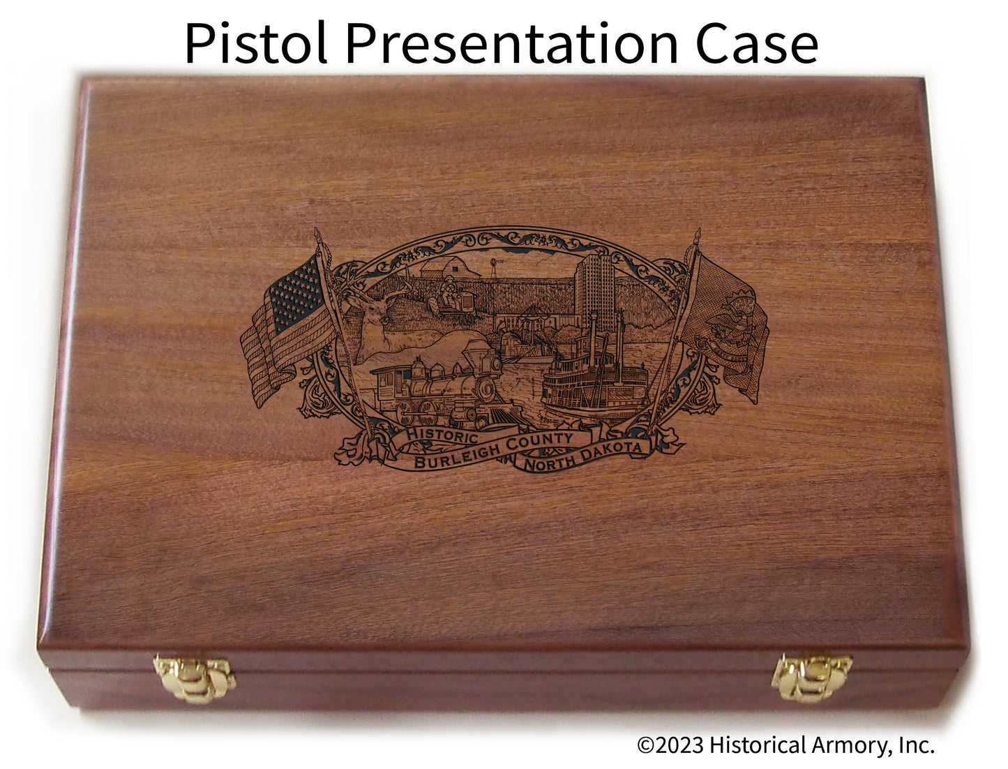 Burleigh County North Dakota Engraved .45 Auto Ruger 1911 Presentation Case