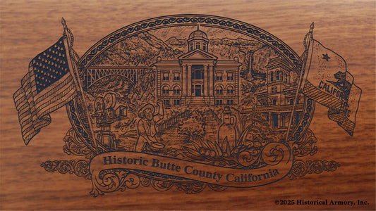 Butte County California Engraved Rifle Buttstock
