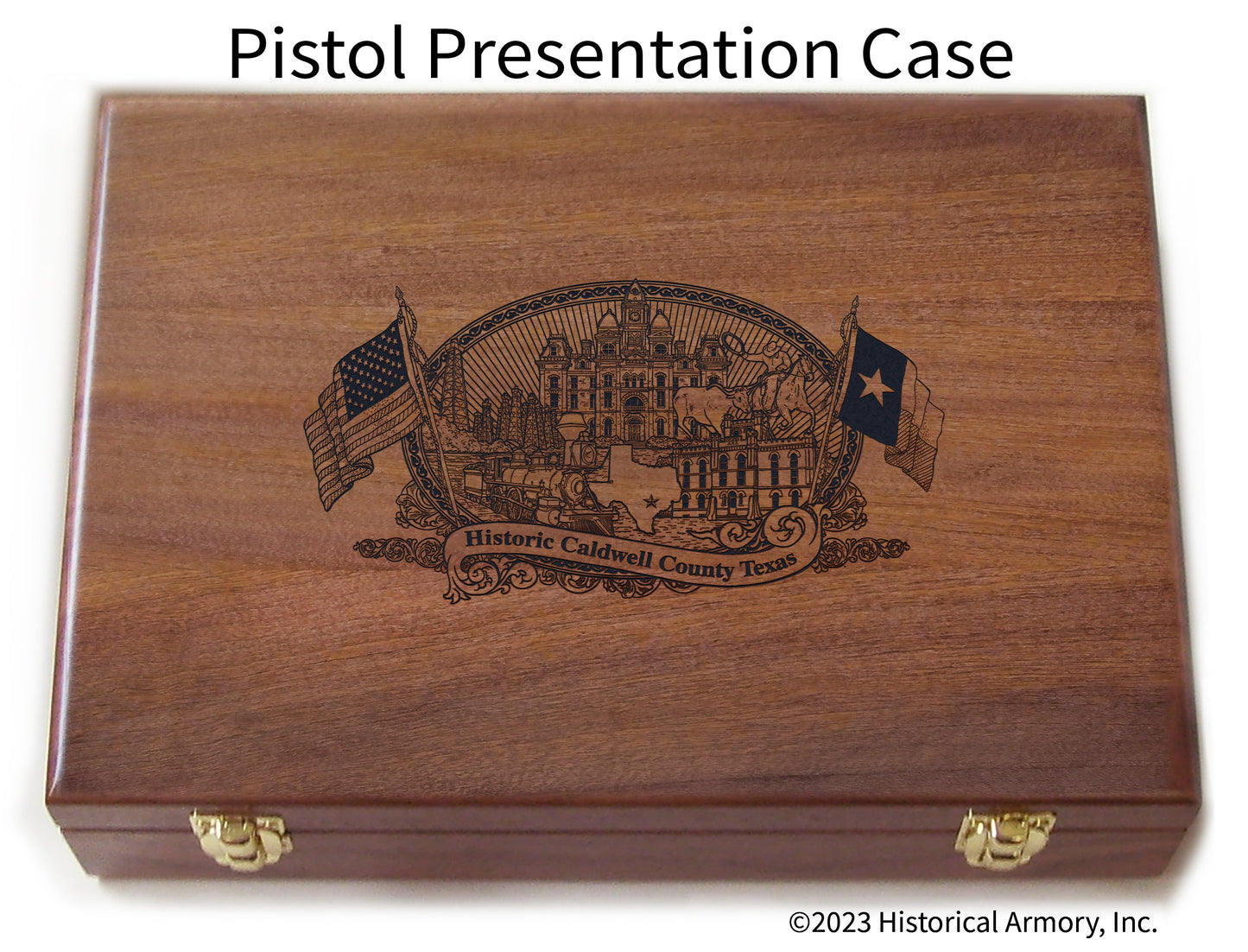 Caldwell County Texas Engraved .45 Auto Ruger 1911 Presentation Case