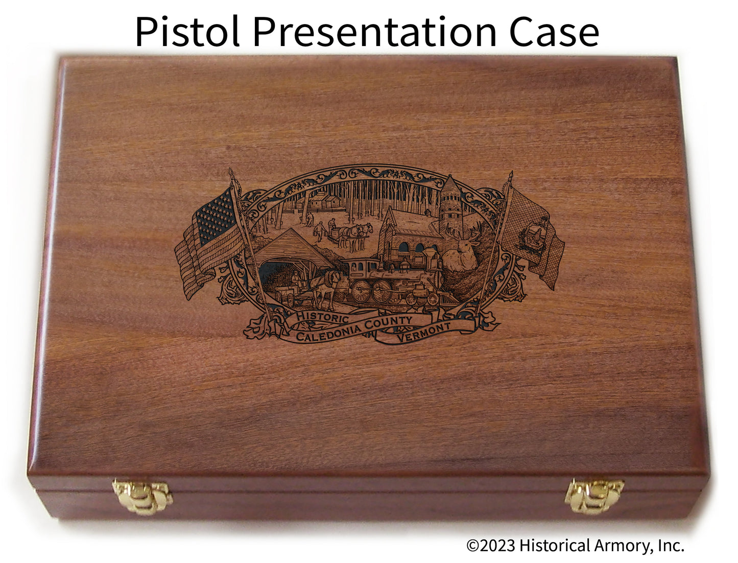 Caledonia County Vermont Engraved .45 Auto Ruger 1911 Presentation Case