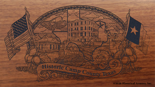 Camp County Texas Engraved Rifle Buttstock