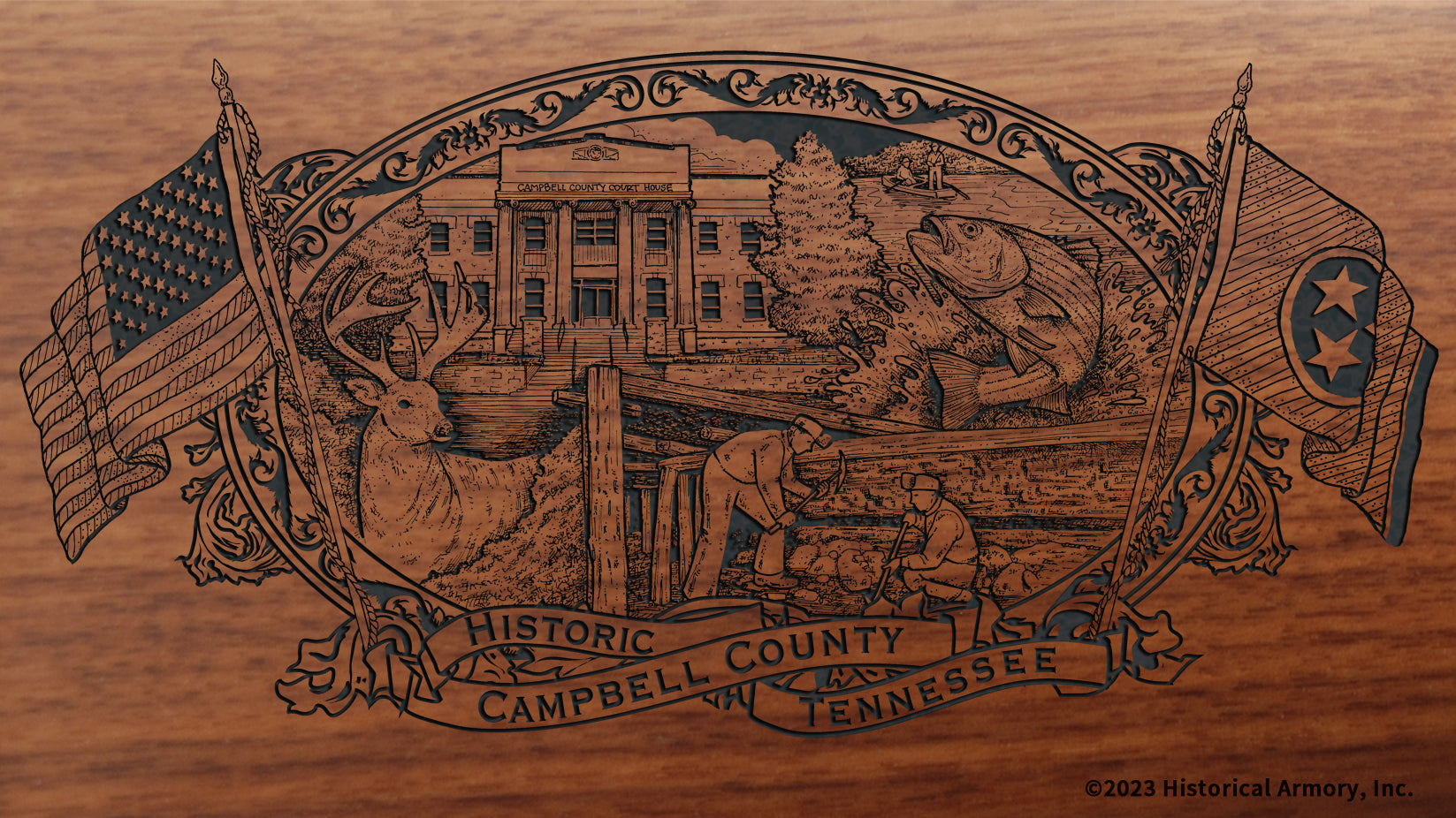 Campbell County Tennessee Engraved Rifle Historical Armory