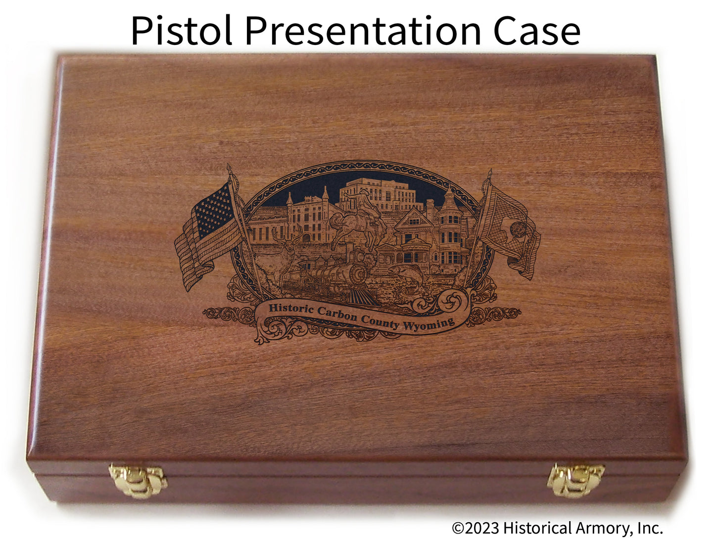 Carbon County Wyoming Engraved .45 Auto Ruger 1911 Presentation Case