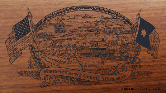 Carver County Minnesota Engraved Rifle Buttstock