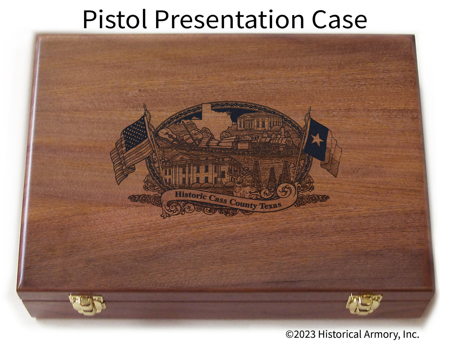 Cass County Texas Engraved .45 Auto Ruger 1911 Presentation Case