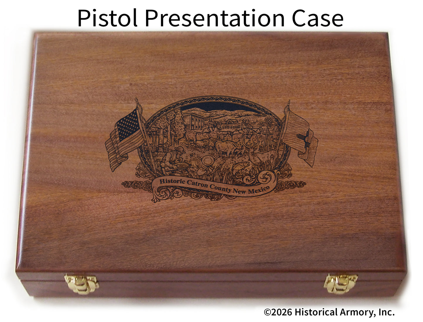 Catron County New Mexico Engraved .45 Auto Ruger 1911 Presentation Case