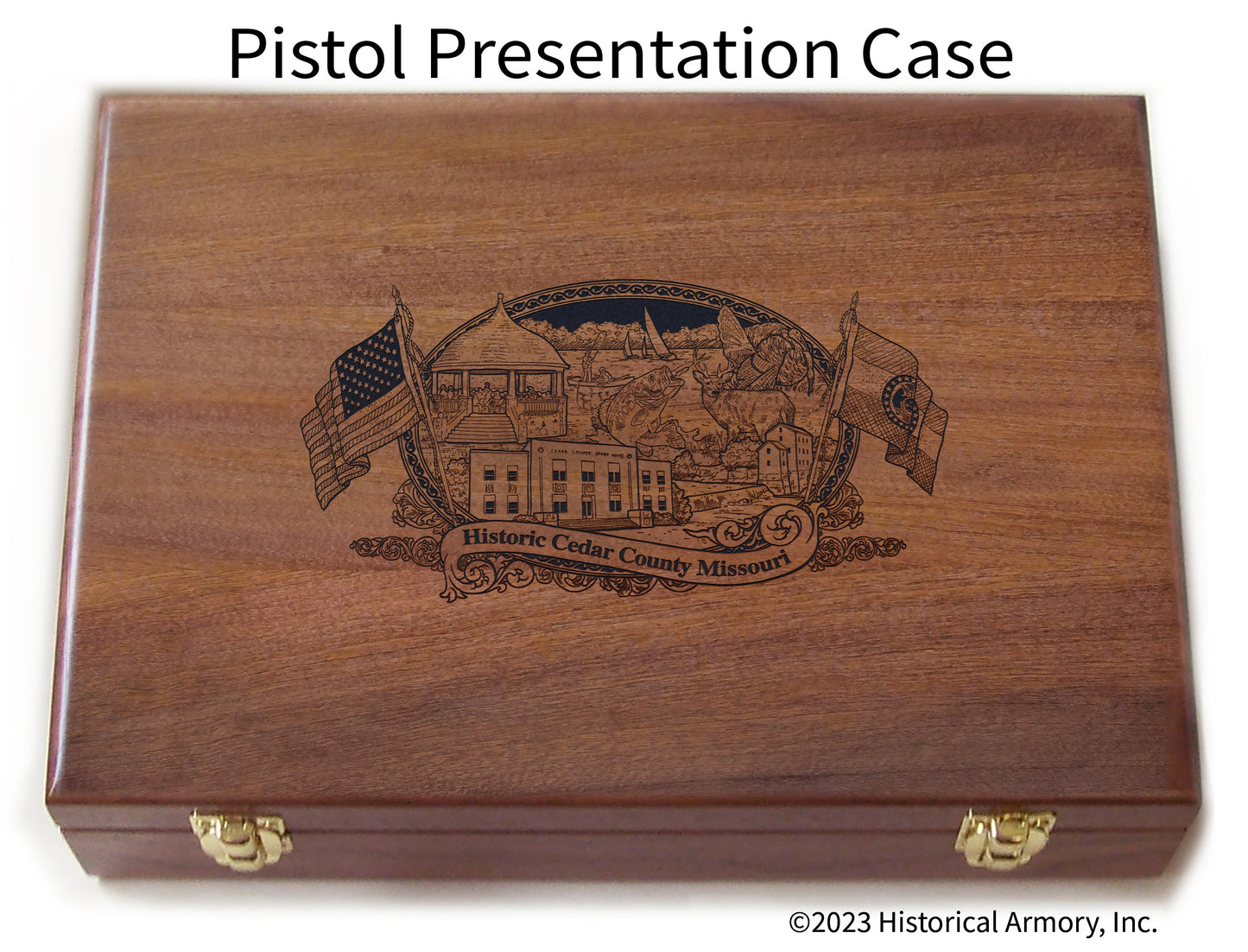 Cedar County Missouri Engraved .45 Auto Ruger 1911 Presentation Case