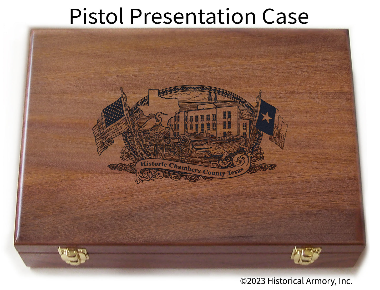 Chambers County Texas Engraved .45 Auto Ruger 1911 Presentation Case