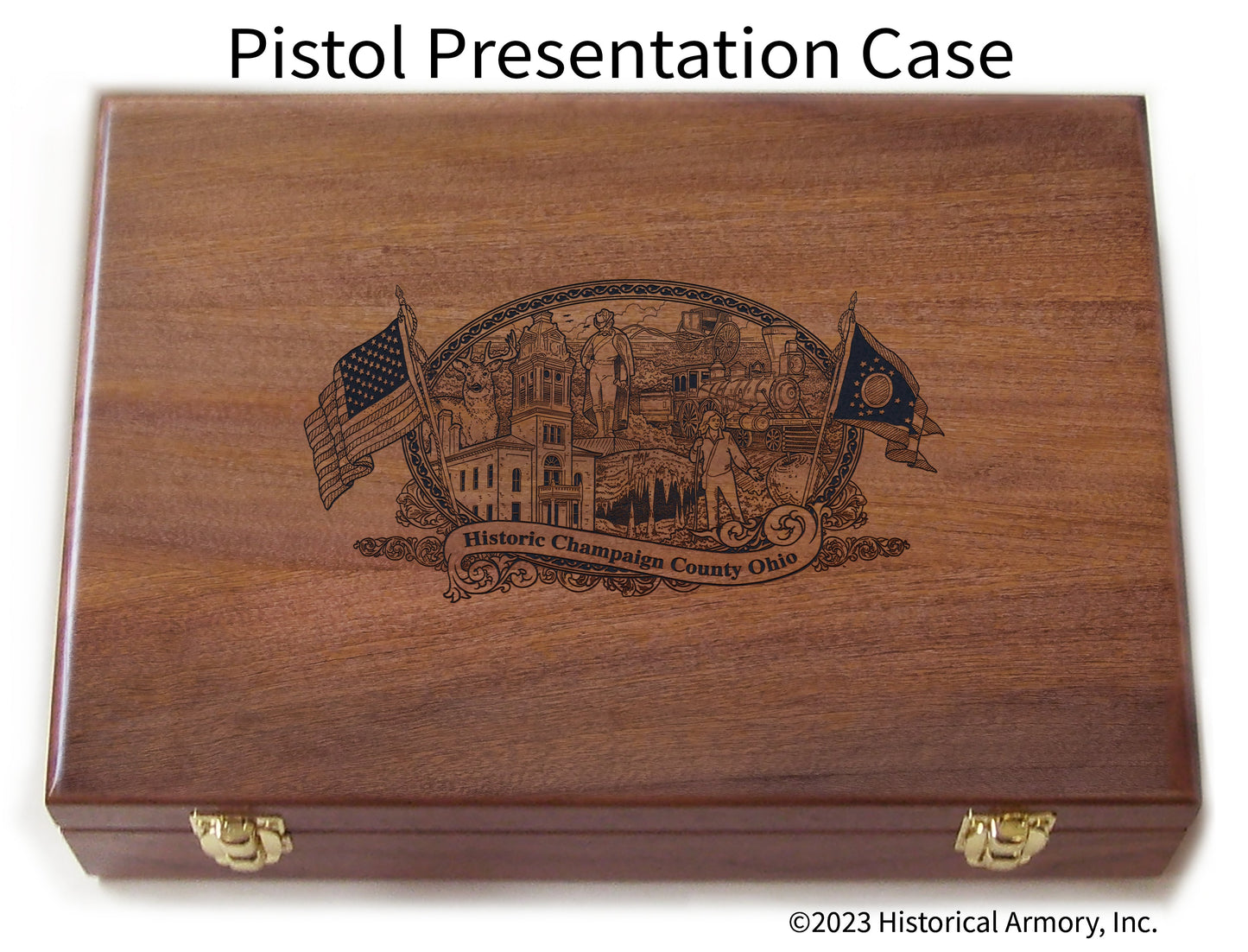 Champaign County Ohio Engraved .45 Auto Ruger 1911 Presentation Case