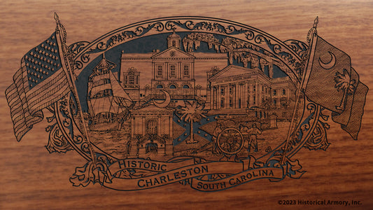 charleston county south carolina engraved rifle buttstock