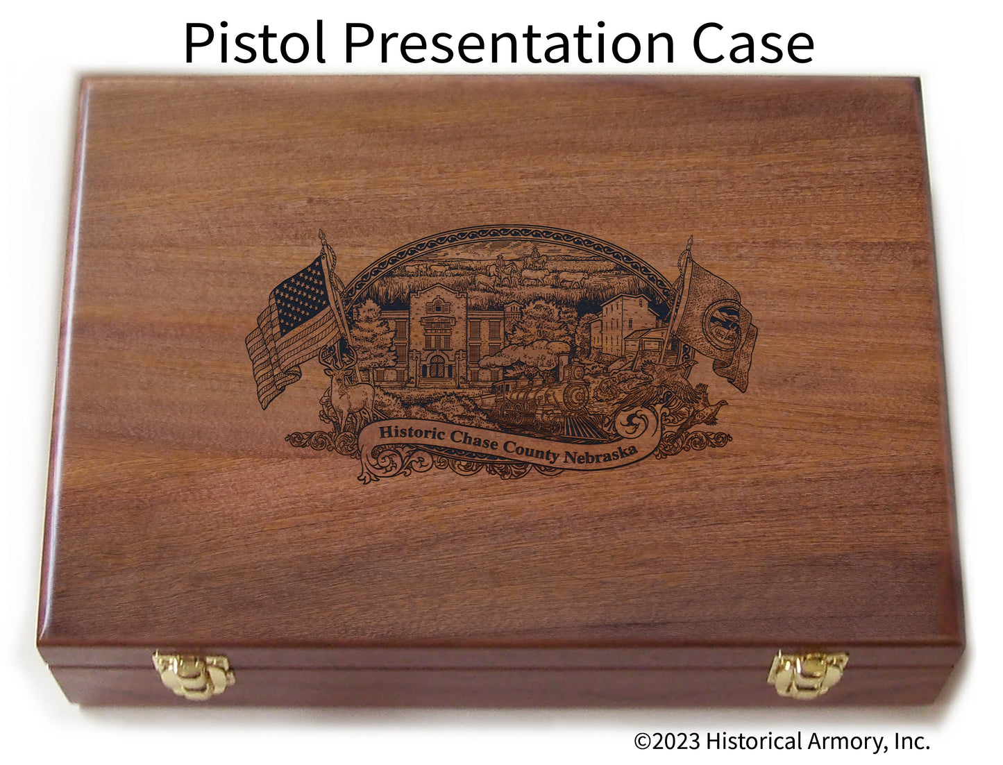 Chase County Nebraska Engraved .45 Auto Ruger 1911 Presentation Case