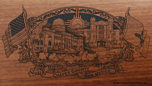 Chaves County New Mexico Engraved Rifle Buttstock
