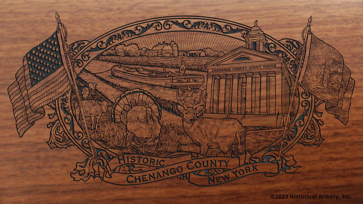 chenango county new york engraved rifle buttstock