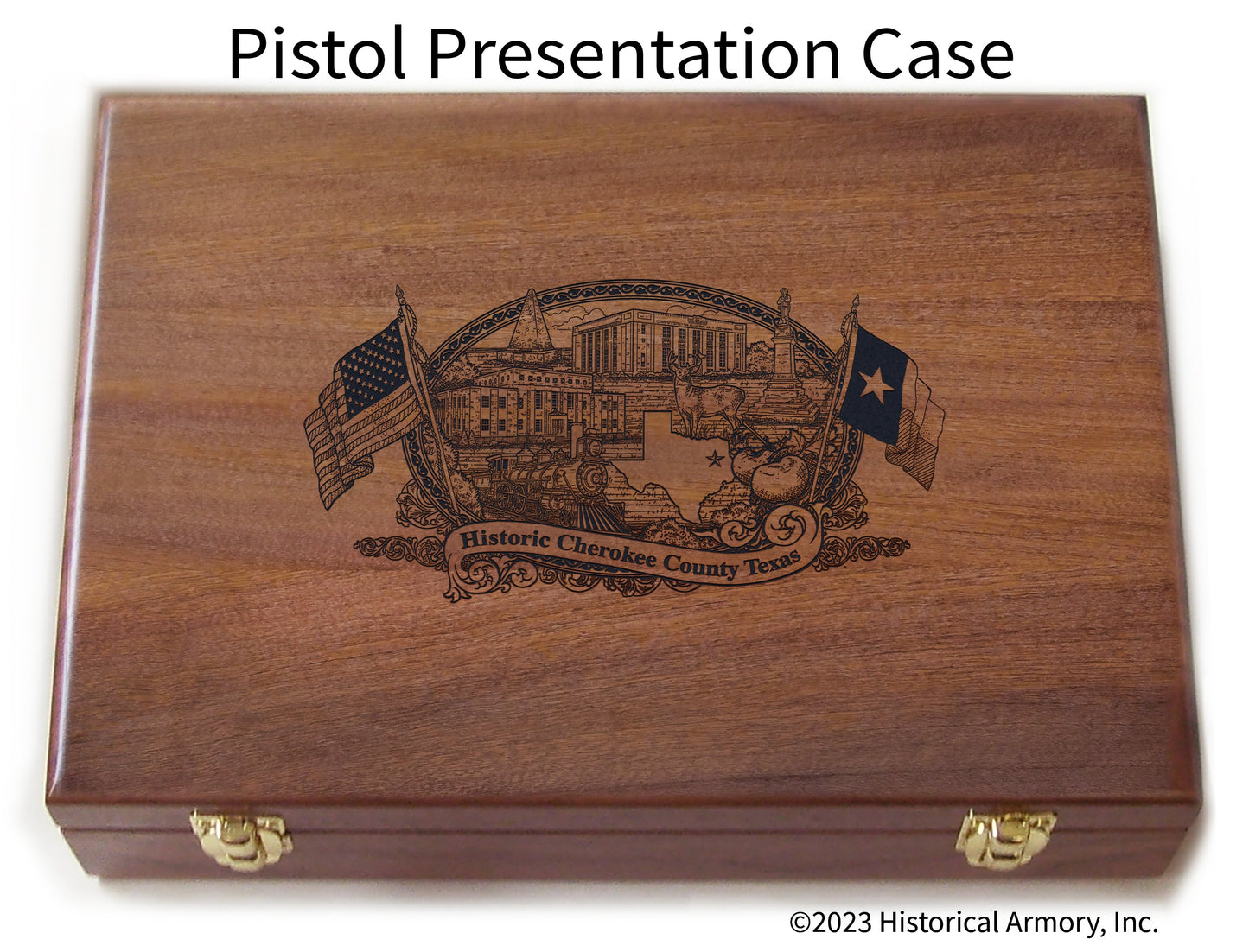 Cherokee County Texas Engraved .45 Auto Ruger 1911 Presentation Case