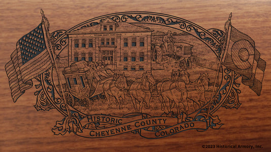 Cheyenne County Colorado Engraved Rifle