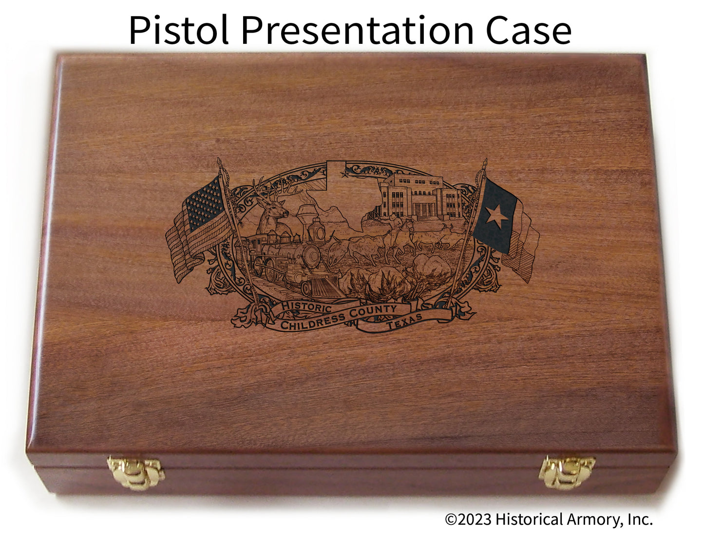Childress County Texas Engraved .45 Auto Ruger 1911 Presentation Case