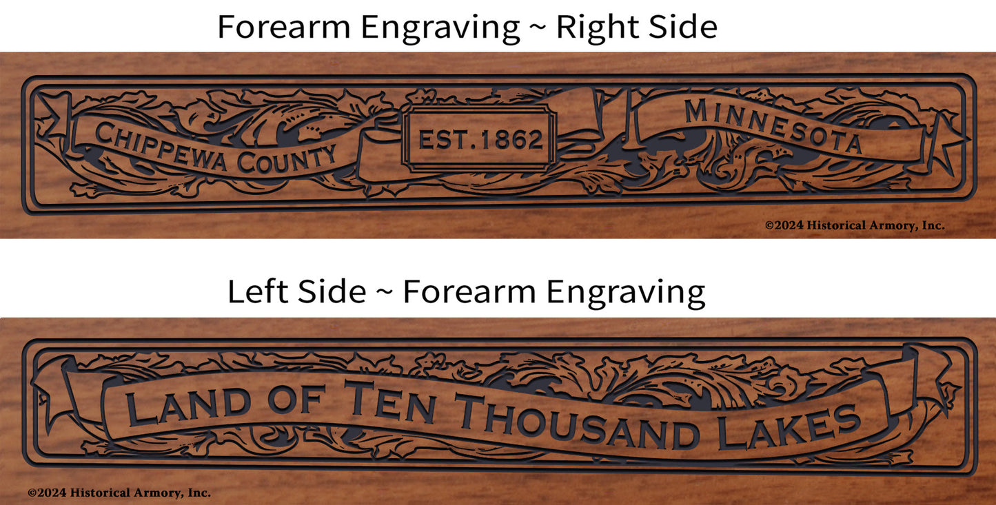 Chippewa County Minnesota Engraved Rifle Forearm
