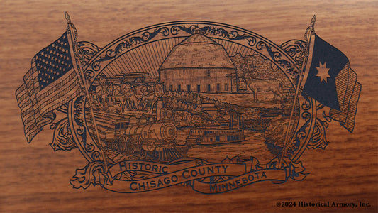 Chisago County Minnesota Engraved Rifle Buttstock