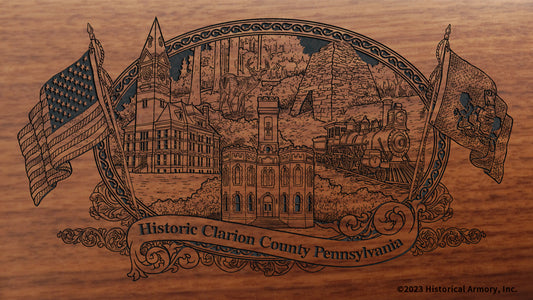 Clarion County Pennsylvania Engraved Rifle Buttstock