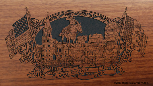 Clarke County Iowa Engraved Rifle