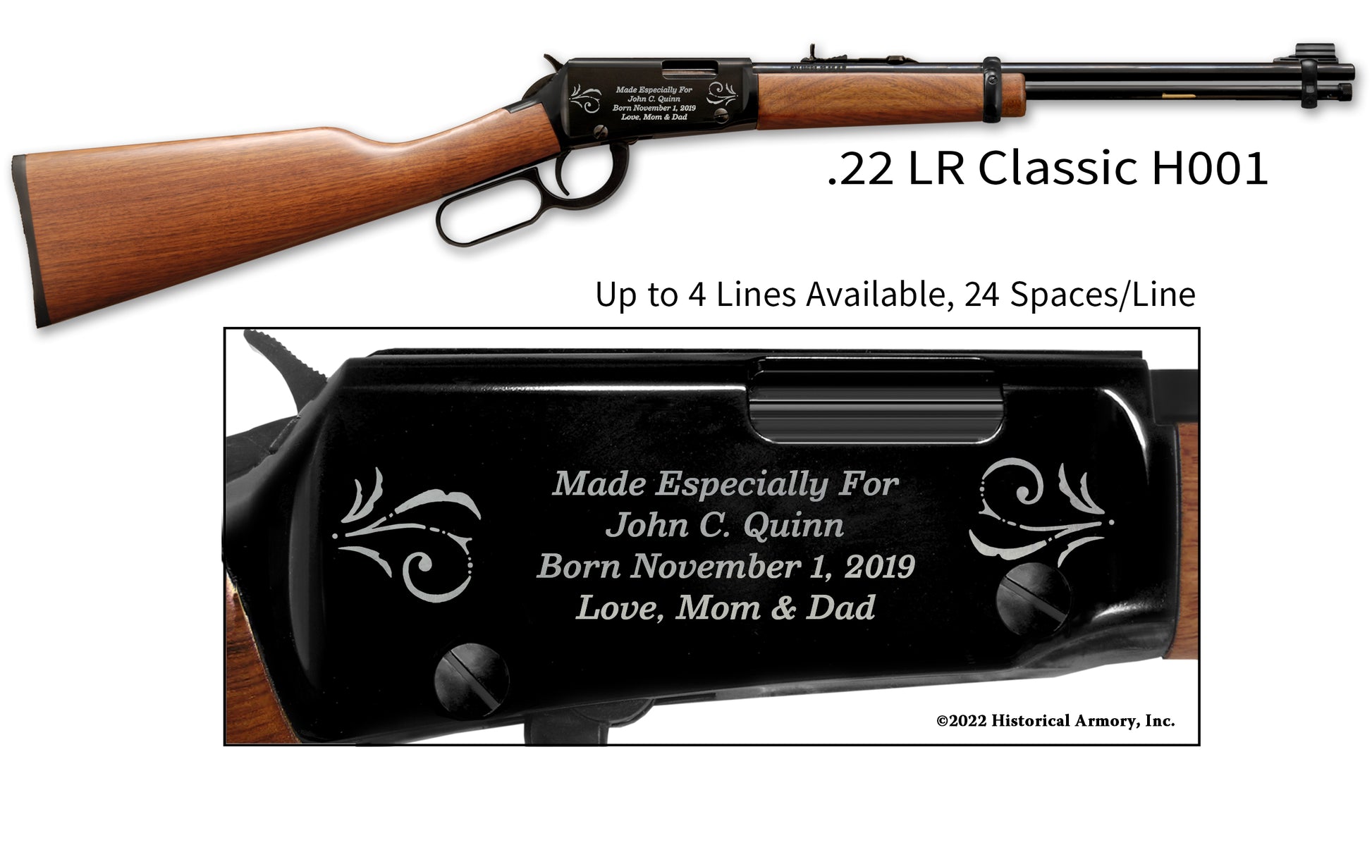 Personalized Henry Engraved Rifle .22 LR H001