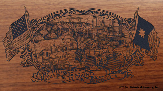 Clay County Minnesota Engraved Rifle Buttstock