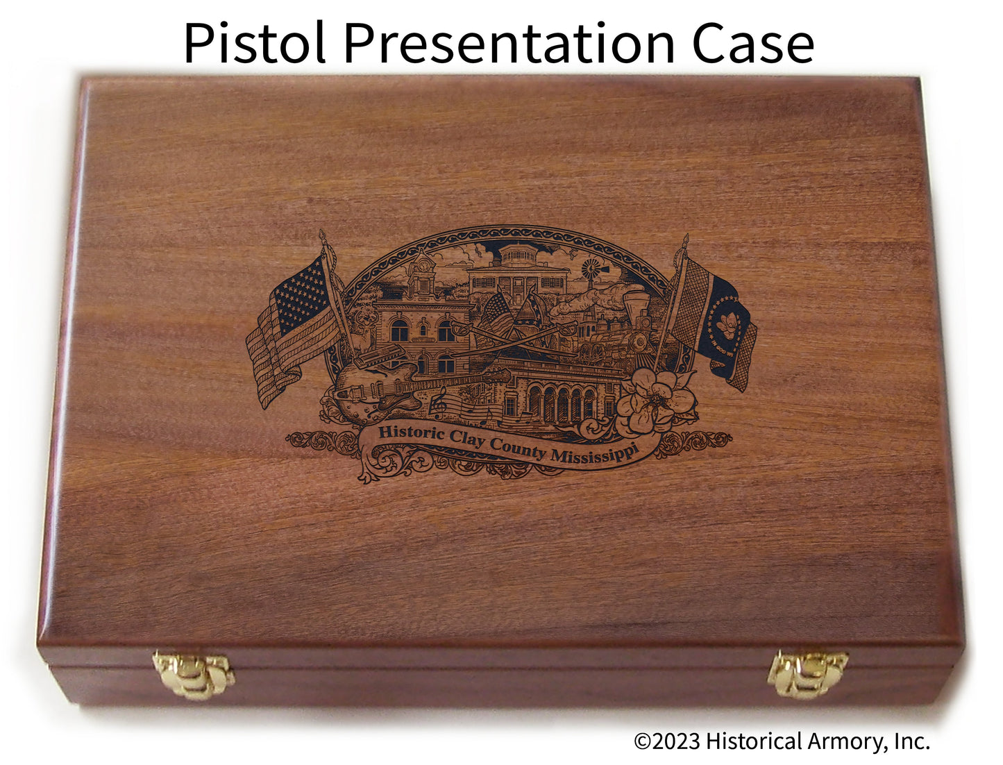Clay County Mississippi Engraved .45 Auto Ruger 1911 Presentation Case