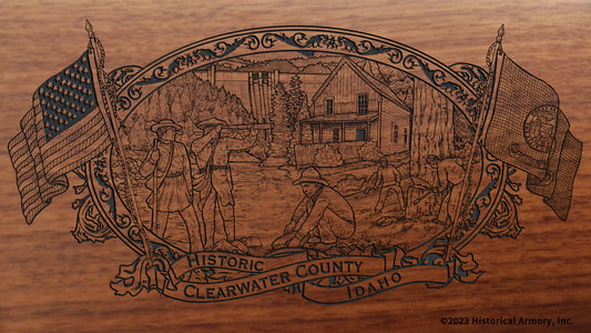 Clearwater county idaho engraved rifle buttstock