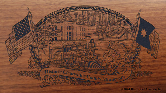 Clearwater County Minnesota Engraved Rifle Buttstock