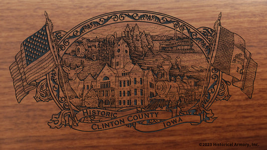 Clinton County Iowa Engraved Rifle